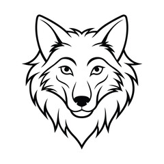wolf head line art vector