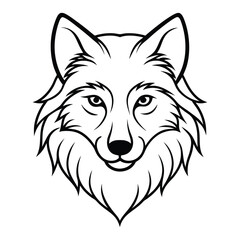 wolf head line art vector