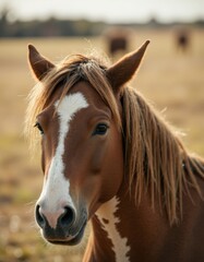 Naklejka premium portrait of a brown horse