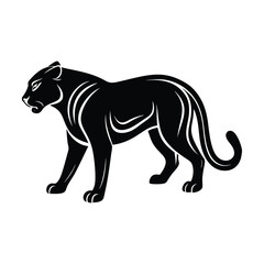 Majestic black panther silhouette wild cat animal
