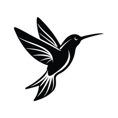 Elegant hummingbird silhouette in flight design