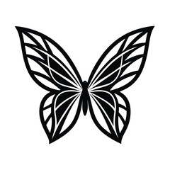 Elegant black butterfly silhouette design graphic