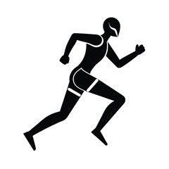 Running athlete silhouette active fitness sport