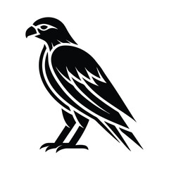 Majestic black falcon bird tribal style design