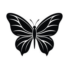 Elegant black butterfly silhouette nature design