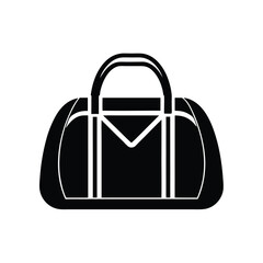 Black and white simple gym bag icon
