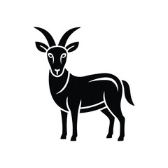 Black silhouette goat farm animal icon graphic
