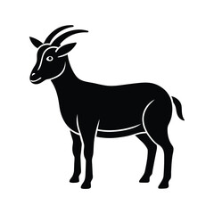 Black silhouette goat farm animal icon graphic