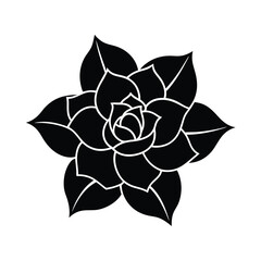 Elegant black silhouette gardenia flower design