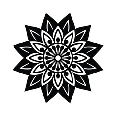 Obraz premium Black and white floral mandala design element