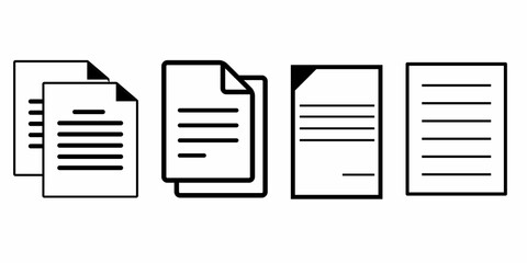 document icon set, Set of Document icon, file icon, Paper sign, paper symbol. Folder set icon