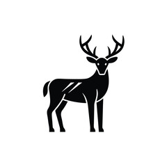 Majestic deer silhouette elegant antlered animal