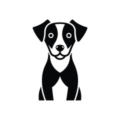 Adorable black and white puppy dog icon