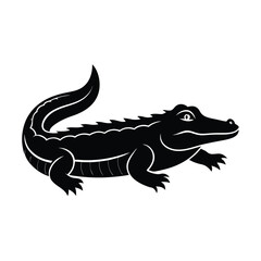 Powerful alligator silhouette strong reptile wildlife