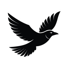 Fototapeta premium Majestic black bird in flight silhouette design