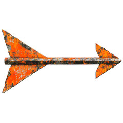 Bold Arrow with Complex Textures in Fiery Orange Co Isolated on Transparent Background