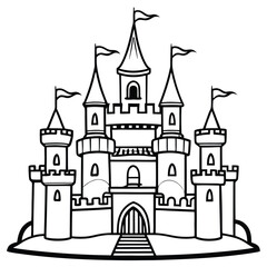Printable Castle Coloring Page: Free Fairytale Castle Drawing Coloring Page