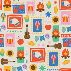 festa junina, São João, brazilian festival, seamless pattern