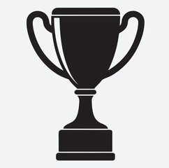 a single trophy silhouette vector art illustration, trophy cup isolated on white