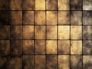 Naklejka premium Golden Square Tiles Texture Background Wall