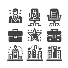 Business strategy, business plan, mission vision, growth chart, profit analysis, market research, goal setting sales funnel SWOT analysis strategic thinking roadmap financial goal icon set