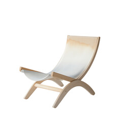 Elegant Fold Away Wooden Beach Chair with a Refined Isolated on Transparent Background