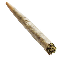 Rolled cannabis cigarette on transparent background
