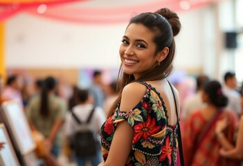 Portrait of a transgender woman at a cultural event