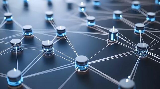 Abstract Network Data Servers Digital Technology Connection - Powered by Adobe