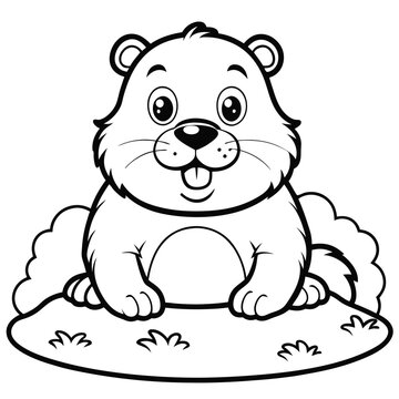 recommend clip art: Cute Groundhog Coloring Page for Kids | Free Printable Coloring Page