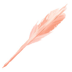 Artistic Arrow with Fluid Brushwork in Soft Apricot Isolated on Transparent Background