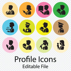 Professional profiles icons