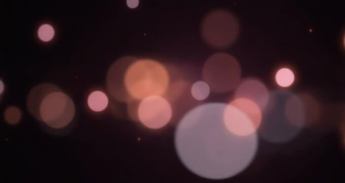 4k Abstract bokeh background loop with light particles on a dark background.  animation footage with light leak effect. Looping 3D animation