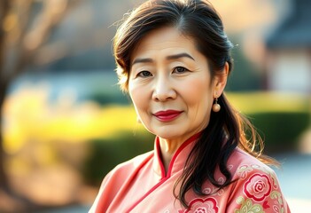 Portait of an Asian woman in traditional attire