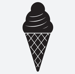 cone ice cream silhouette vector art illustration, vector ice cream cone