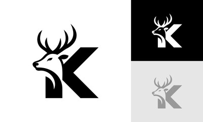 letter K deer logo