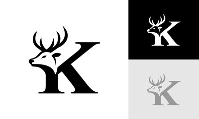 letter K deer logo
