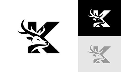 letter K deer logo
