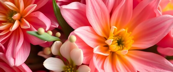 Obraz premium close up of a bunch of pink flowers