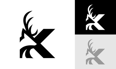 letter K deer logo