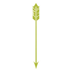 Minimalistic Arrow with Clean Contours in Lime Green Isolated on Transparent Background