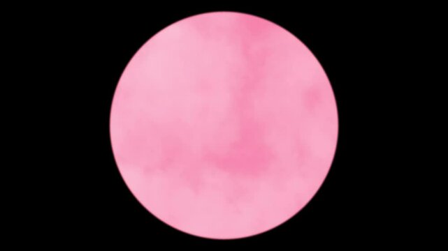 Sph&egrave;re de nuages ros&eacute;s avec fond noir