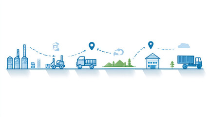 Illustrated Supply Chain Manufacturing to Distribution Process