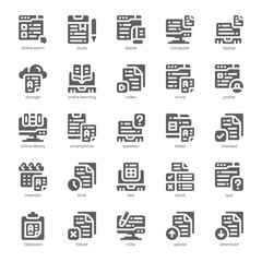 Online Exam Icon pack for your website, mobile, presentation, and logo design. Online Exam Icon solid design. Vector graphics illustration and editable stroke.