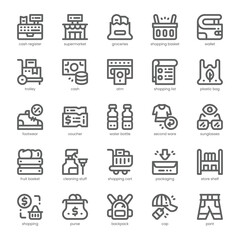 Retail Shopping Icon pack for your website, mobile, presentation, and logo design. Retail Shopping Icon outline design. Vector graphics illustration and editable stroke.