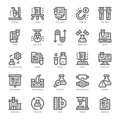 Science Lab Icon pack for your website, mobile, presentation, and logo design. Science Lab Icon outline design. Vector graphics illustration and editable stroke.