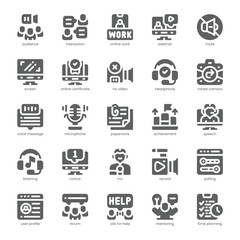 Webinar Icon pack for your website, mobile, presentation, and logo design. Webinar Icon solid design. Vector graphics illustration and editable stroke.