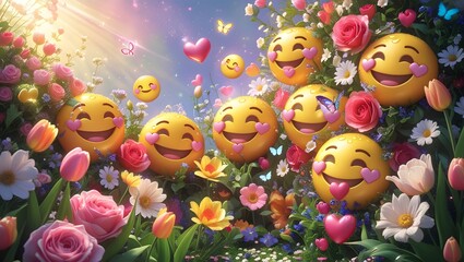 Fototapeta premium A Garden of Love and Joyful Hearts 