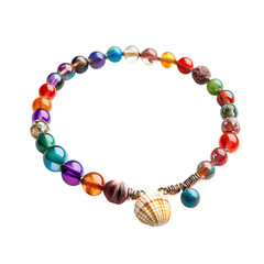 Playful Anklet with Oversized Multicolored B Isolated on Transparent Background