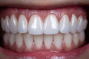 Obraz premium Close-up of a bright, healthy smile.